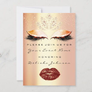 Invitation Douce 16ème Fête des mariées Rose maquillage Quinc