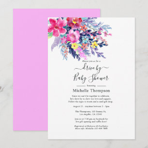 Invitation Douce Aquarelle Florale pour Mariage ou Baby Showe