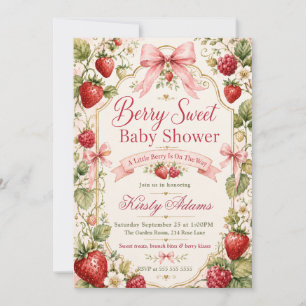 Invitation Douce Baby Shower aux Fruits Rouges