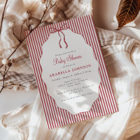 Douce Baby Shower avec un Ruban Rouge à Rayures fi