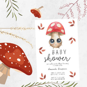 Invitation Douce Baby Shower champignon