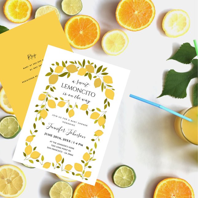 Invitation Douce Baby Shower Citron Boho Lemoncito (Créateur téléchargé)