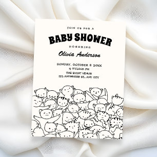 Invitation Douce baby shower de chats mignons