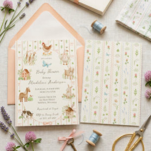 Invitation Douce Baby Shower de Ferme Grandmillénaire Peinte
