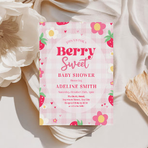 Invitation Douce Baby Shower d'été à la fraise