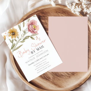 Invitation Douce Baby Shower Florale de Printemps et d'Automn