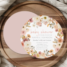 Douce Baby Shower Florale Ronde Printemps Automne