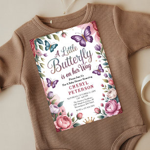 Invitation Douce Baby Shower Papillon