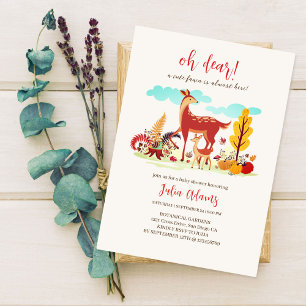 Invitation Douce Bébé Cher Faune Forestière Baby Shower