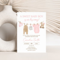 Douce bébé fille Baby shower de ligne de linge