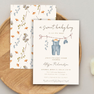 Invitation Douce bébé garçon boho bébé douche