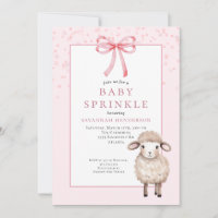 Douce Bébé Rose Sprinkle avec Ruban & Agneau Migno