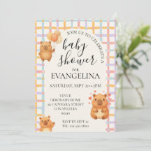 Douce Capybara Aquarelle Baby Shower