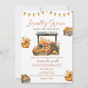Invitation Douce Citrouille d'Automne Marché Local Baby Showe