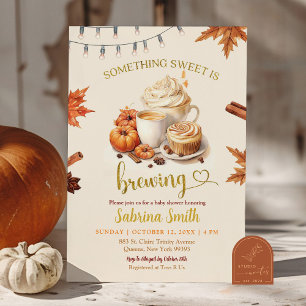 Invitation Douce Citrouille qui Prépare un Baby Shower Café