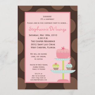 invitation douce d'anniversaire de gâteau de tasse