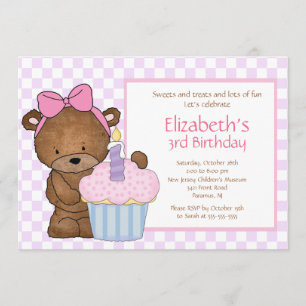 Invitation douce d'anniversaire de petit gâteau