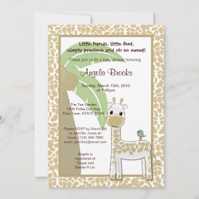 Invitation douce de baby shower de birdie de (Devant)