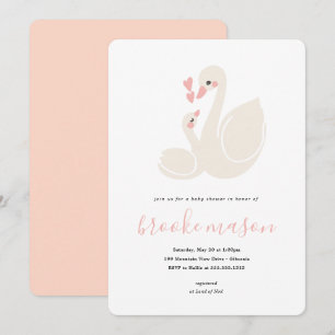 Invitation douce de baby shower de cygne