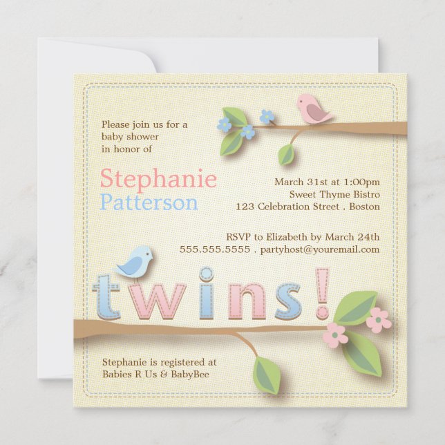 Invitation douce de baby shower de fille de garçon (Devant)