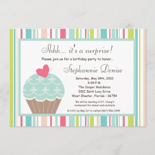 invitation douce de fête d'anniversaire de gâteau