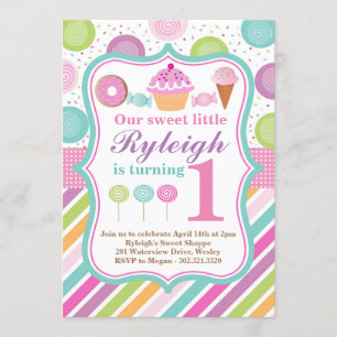 Invitation douce de fête d'anniversaire de magasin
