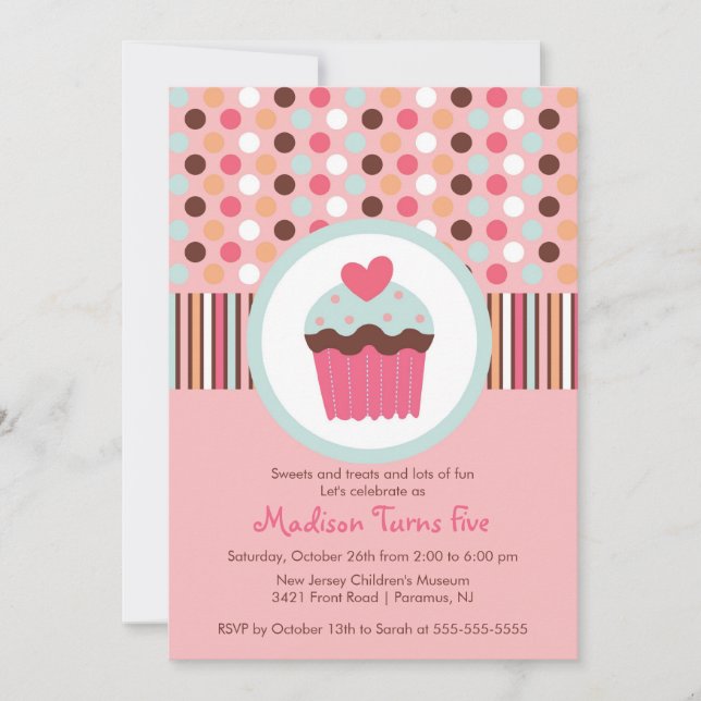 Invitation douce de fête d'anniversaire de petit (Devant)