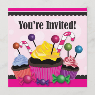 Invitation douce de partie de sucrerie et de petit