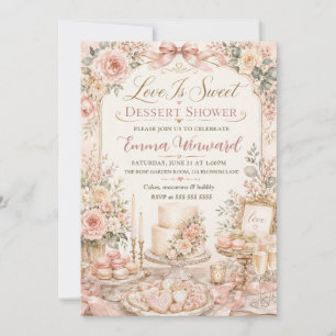 Invitation Douce Douche de Dessert d'Amour