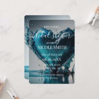 Invitation Douce Eau Bleue Personnalisée Mariage
