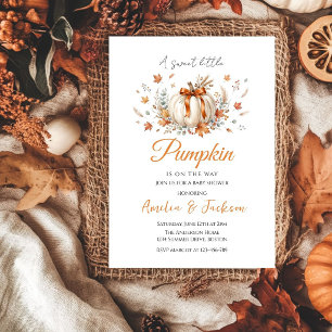 Invitation Douce Fête d'Automne Bébé petite citrouille Shower