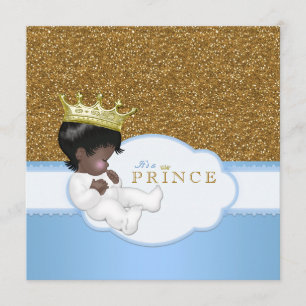 Invitation Douce Fête de Bébé Prince Ethnique