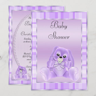 Invitation Douce Fête de Naissance Lapin aux Oreilles Tombant
