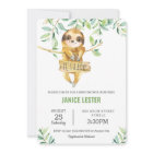 Douce Fête de Naissance Sloth Garçon avec Feuillag