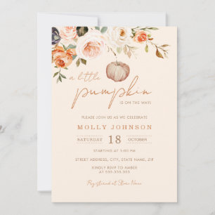 Invitation Douce Fête Prénatale Bébé Citrouille Neutre