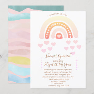 Invitation Douce Fête Virtuelle de Naissance Bébé Arc-en-Ciel