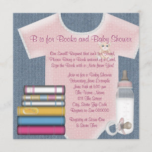 Invitation Douce Fille Bring A Book Baby Shower