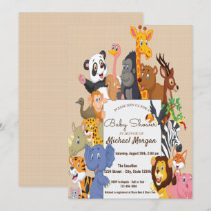 Invitation Douce forêt, Baby Shower Animaux de la forêt