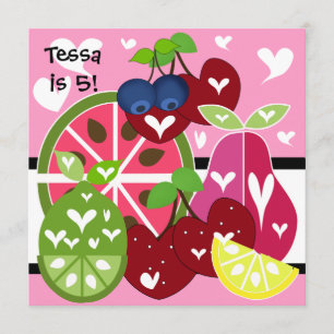 Invitation douce fruitée d'anniversaire