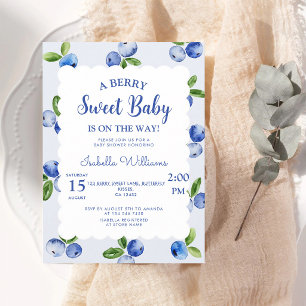Invitation Douce Garçon Fête de Naissance aux Bleuets