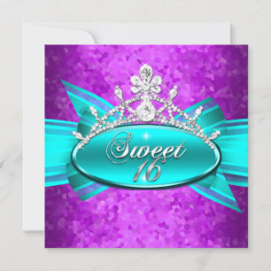 Invitation Douce Image de seize ans avec des diamants bleus s