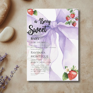 Invitation Douce Lilac Douce Fête de Naissance de Baby Strawb
