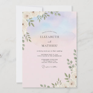 Invitation Douce Mariage aux Feuilles de Lilas