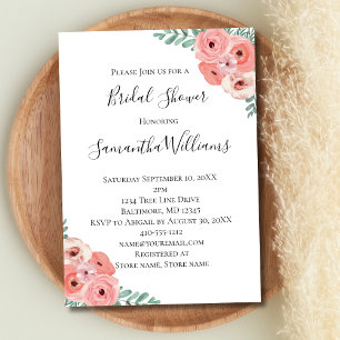 Invitation Douce Mariée Fleurs de Cerisier et Feuillage Fleur