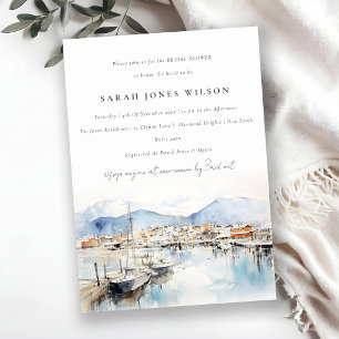 Invitation Douce Nuit de Mariage à Ushuaia Argentine aquarell