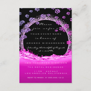 Invitation Douce nuptiale rose violet 16e Vagues initiales fl