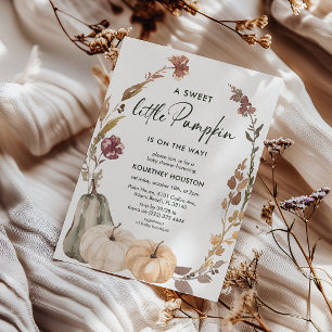 Invitation Douce petite citrouille Fête de bébé automnale Cit