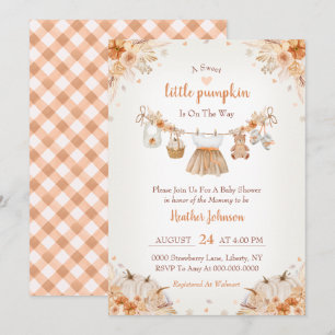 Invitation Douce petite citrouille Fête prénatale de bébé d'a
