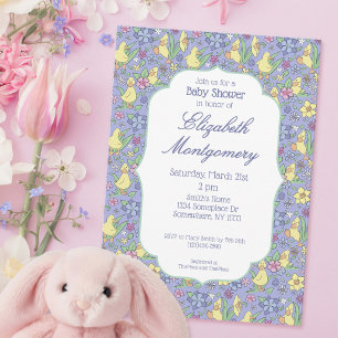 Invitation Douce petite fée florale pour bébé fille