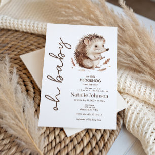 Invitation Douce petite fée hérisson Oh Baby Shower
